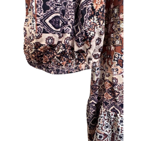 Style & Co Womens Bohemian Patchwork Floral Tunic Blouse M Multicolor Polyester/ - Picture 6 of 7